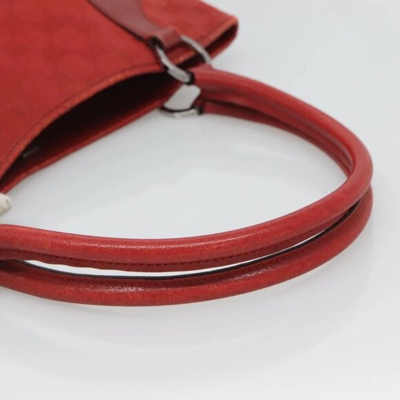 GUCCI GG Canvas Hand Bag Red Silver Auth - Picture 8 of 16